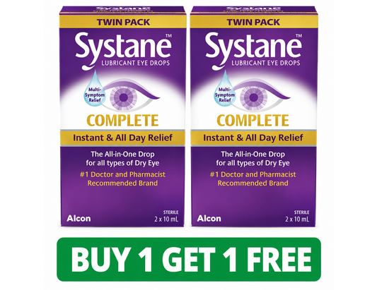 Systane Complete Lubricant Eye Drops Twin Pack - 2 x 10 mL (2-Pack, Total: 4 x 10 mL)