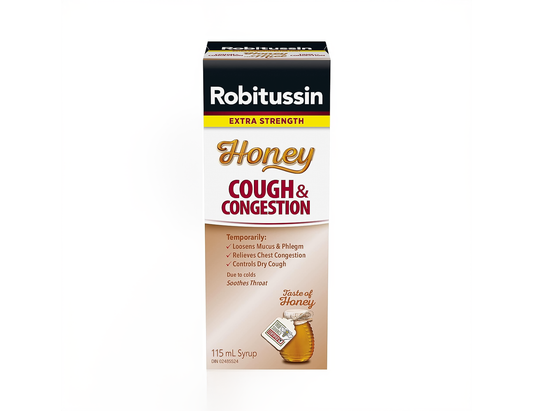 Robitussin - Extra Strength Honey Cough & Congestion Syrup - 115 mL - current product packaging