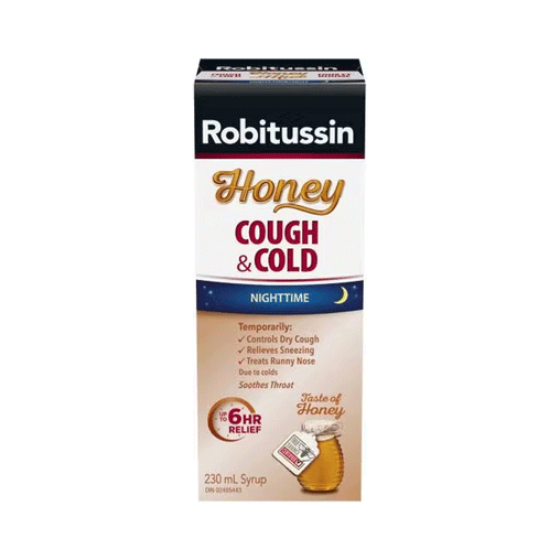 Robitussin - Honey Cough & Cold Syrup - Nighttime - 230 mL - current product packaging