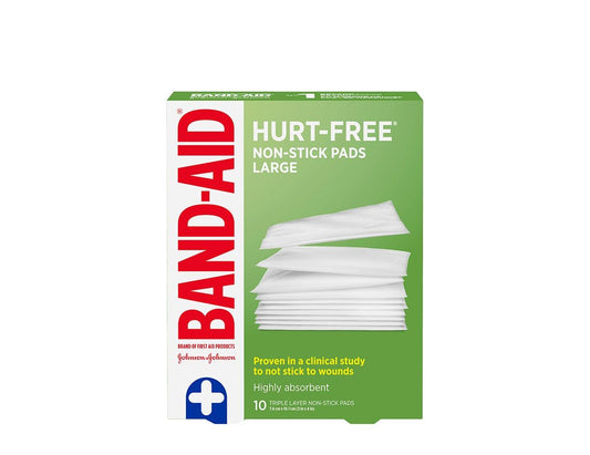 BAND-AID Hurt-Free Non-Stick Large Pads, 10 ct