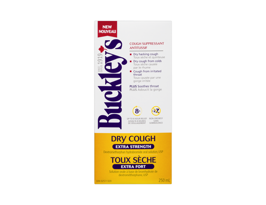 Buckley's - Dry Cough Suppressant, Extra Strength - 250 mL - current product packaging