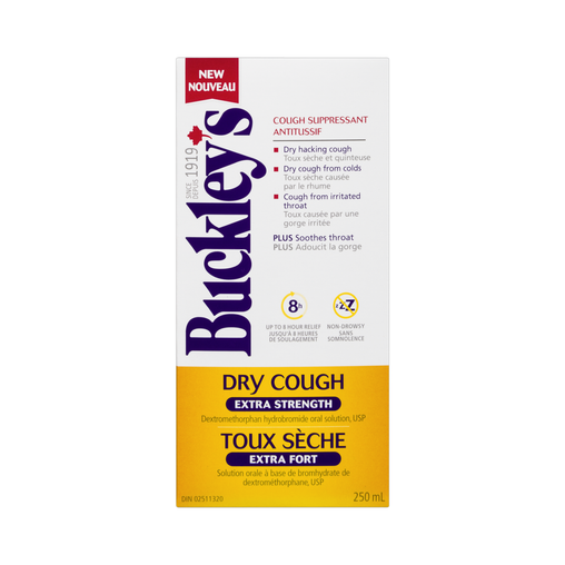 Buckley's - Dry Cough Suppressant, Extra Strength - 250 mL - current product packaging