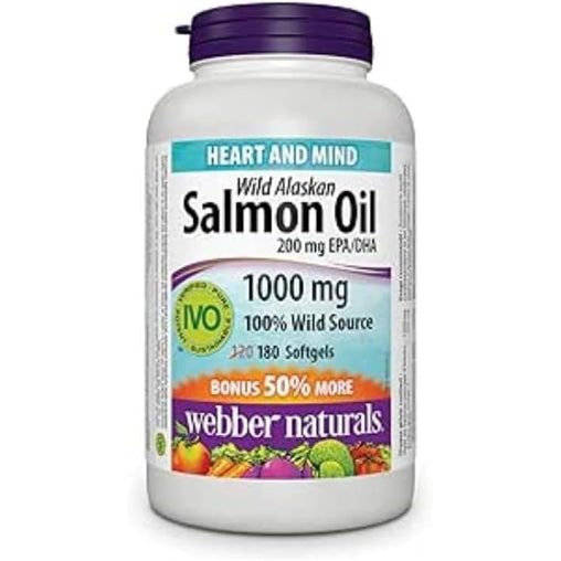 Webber Naturals Wild Alaskan Salmon Oil 1,000 mg, 180 Softgels