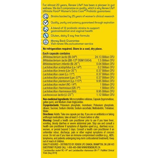 Renew Life Ultimate Flora Women's Extra Care Probiotic 50 Billion – 30 Capsules