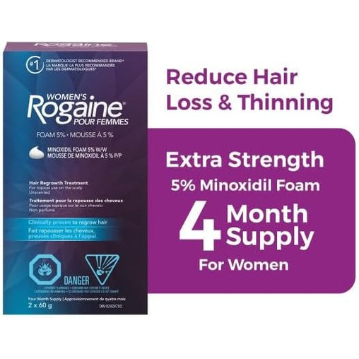 Rogaine Hair Growth Treatment for Women 5% Minoxidil Foam, 2 x 60 g