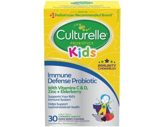 Culturelle Kids Immune Defense Probiotic + Elderberry Mixed Berry, 30 Chewables