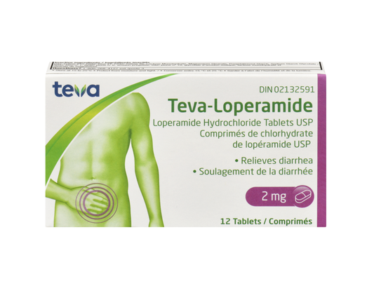 Teva-Lopermide 2mg for Diarrhea Relief – 12 Caplets