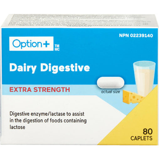 Option+ Dairy Digestive Extra Strength, 80 Caplets