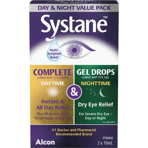 Systane Day + Night Lubricant Eye Drops Value Pack (2 x 10 mL)