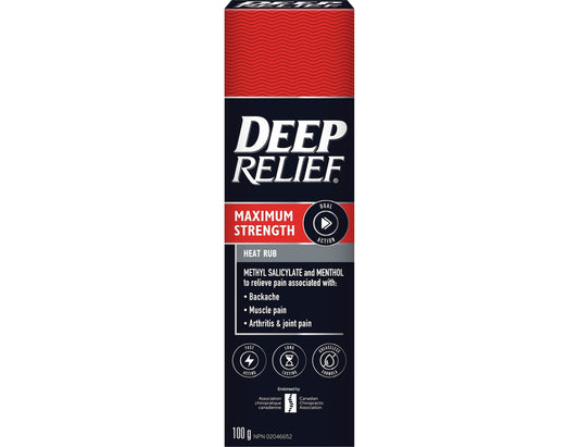 Deep Relief Maximum Strength Heat Rub - 100 g product packaging