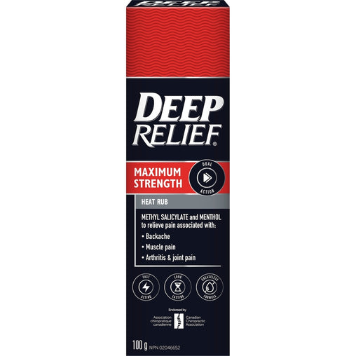 Deep Relief Maximum Strength Heat Rub - 100 g product packaging