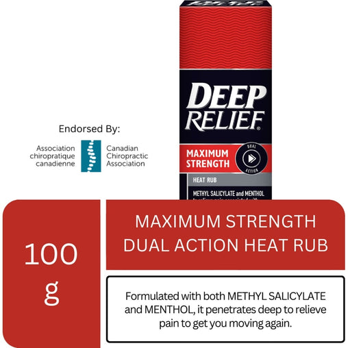 Deep Relief Maximum Strength Heat Rub - 100 g benefit and feature information