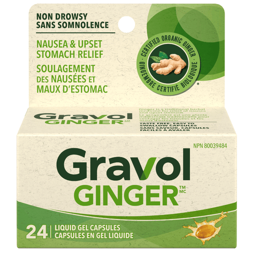 Gravol Ginger Liquid Gel Capsules, 24 ct