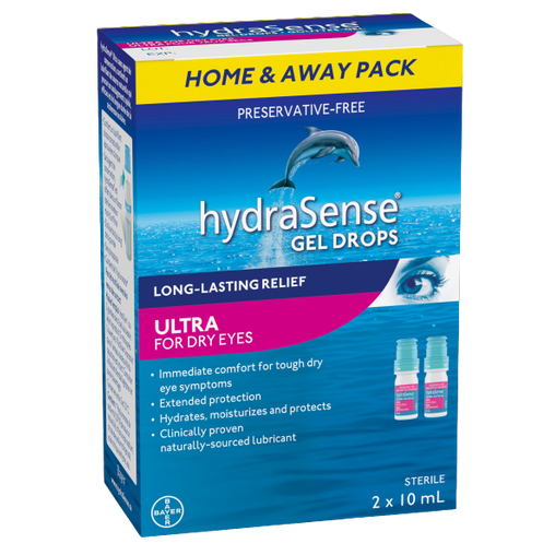 HydraSense Ultra Eye Drops For Dry Eyes, 2 x 10 mL