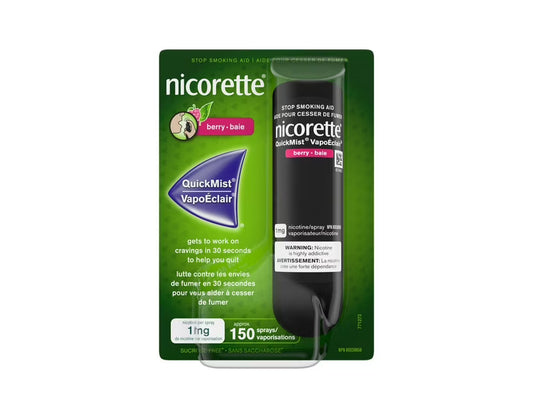 Nicorette Nicotine Quickmist Spray, 1mg, Cool Berry- 150 Sprays