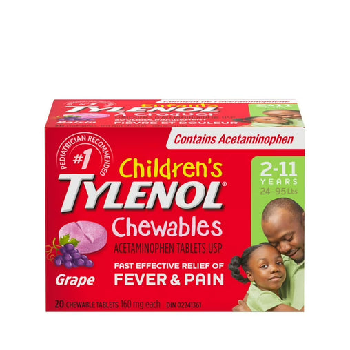 Tylenol Children's Chewable Tablets Grape - 20 Tablets