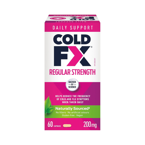 COLD-FX - Regular Strength Cough & Cold Relief Capsules - 60 Capsules - current product packaging