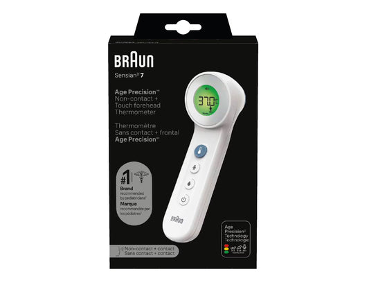 Braun Sensian 7, Non-Contact + Touch Forehead Thermometer with Age Precision - 1 Count