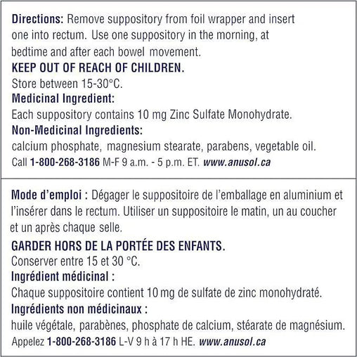 Anusol Multi-Symptom Hemorrhoidal Suppositories, 24 ct