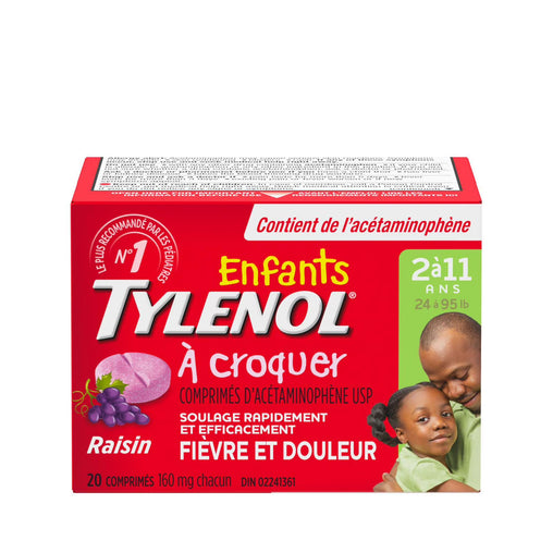 Tylenol Children's Chewable Tablets Grape - 20 Tablets