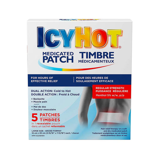 Icy Hot Medicated Pain Relief Patches, Large – 5 Pack