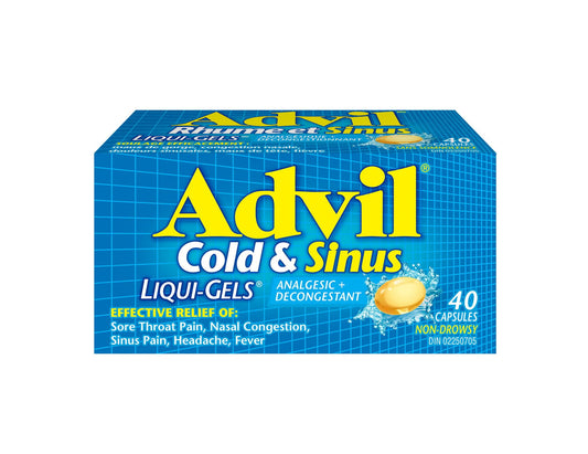 Advil Cold & Sinus Liqui-Gels 200 mg - 40 Count product packaging