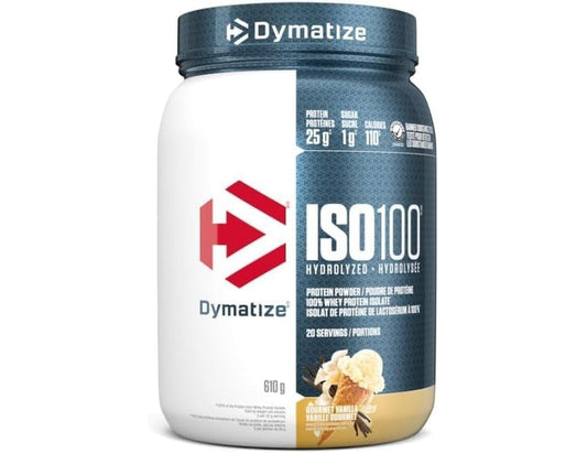 Dymatize ISO100 Hydrolyzed Protein Powder, Gourmet Vanilla, 610g