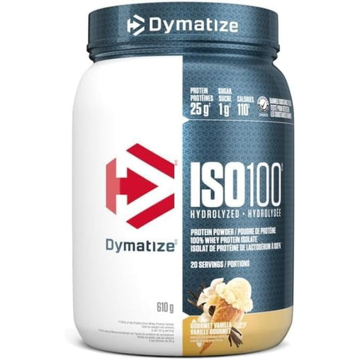Dymatize ISO100 Hydrolyzed Protein Powder, Gourmet Vanilla, 610g