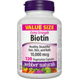 Webber Naturals Extra Strength Biotin 10,000 mcg - 120 Vegetarian Capsules