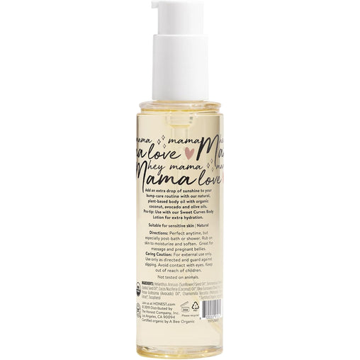 The Honest Company Mom Care Glow On Body Oil, Unscented, 124 mL