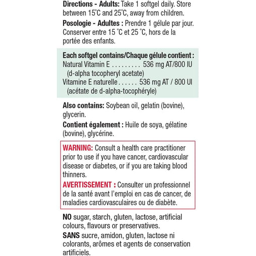Jamieson Ultra Strength Vitamin E 800 IU Softgels