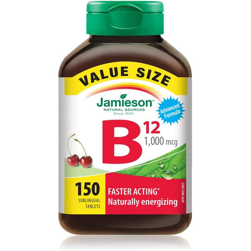 Jamieson Vitamin B12 1000 mcg Fast-Dissolving Sublingual Tablets – 150 Tablets