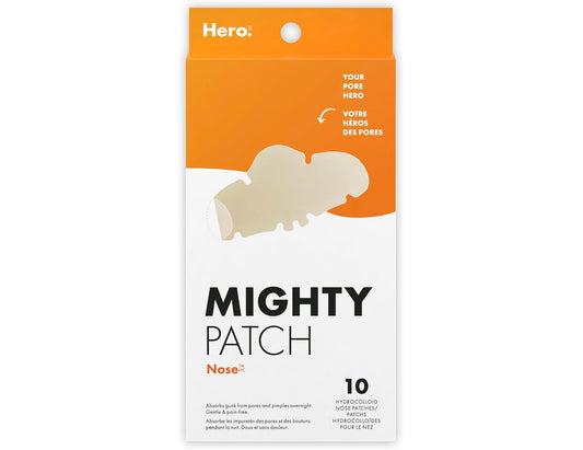 Mighty Patch Nose from Hero Cosmetics - Medical-grade Hydrocolloid Pimple Patch for Nose, Soak up oil and pimple gunk while you sleep (10 Count)