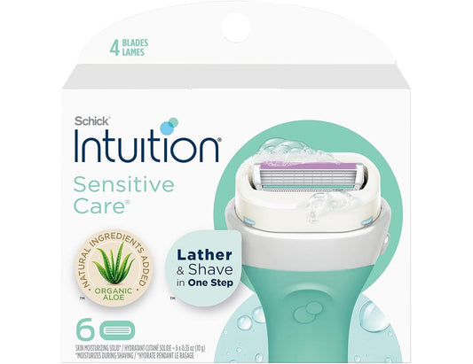 Schick Intuition Naturals Sensitive Care Razor Refills with Vitamin E & Aloe – 6 ct