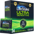 LifeStyles Ultra-Sensitive Lubricated Latex Condoms - 36 Pack