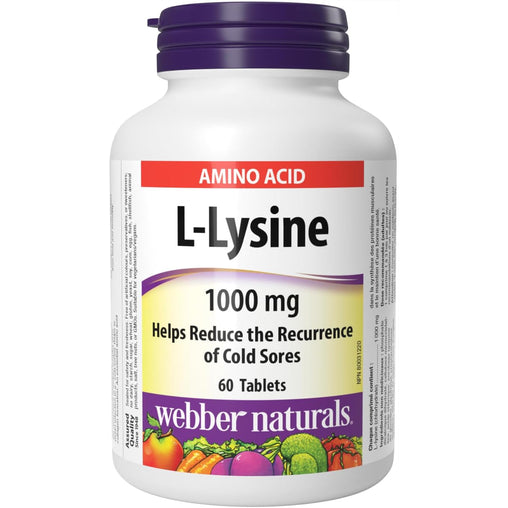 Webber Naturals L-Lysine 1000 mg -  60 Tablets