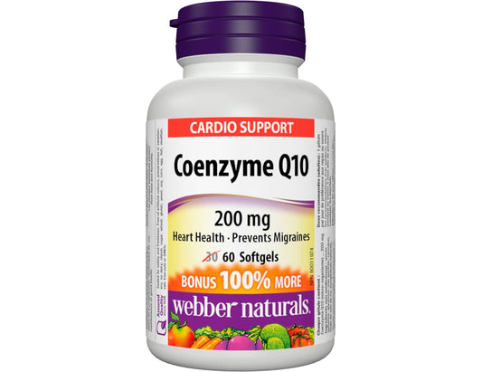 Webber Naturals Coenzyme Q10 200 mg Softgels – 60 Count