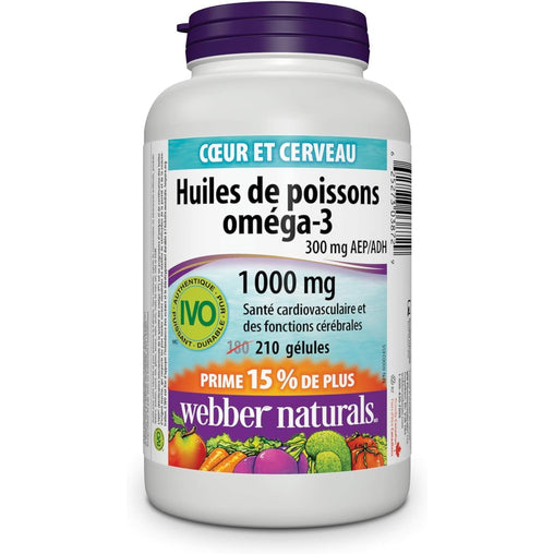 Webber Naturals Omega-3 Fish Oil 1000 mg – 210 Softgels
