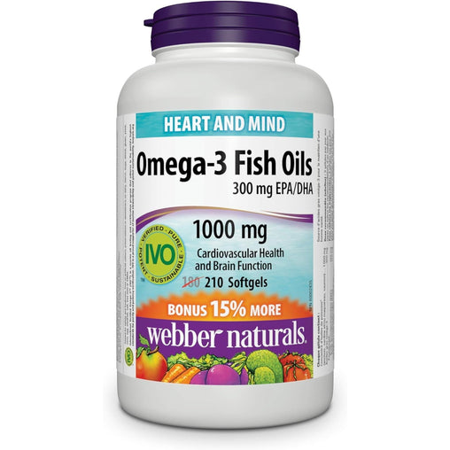 Webber Naturals Omega-3 Fish Oil 1000 mg – 210 Softgels