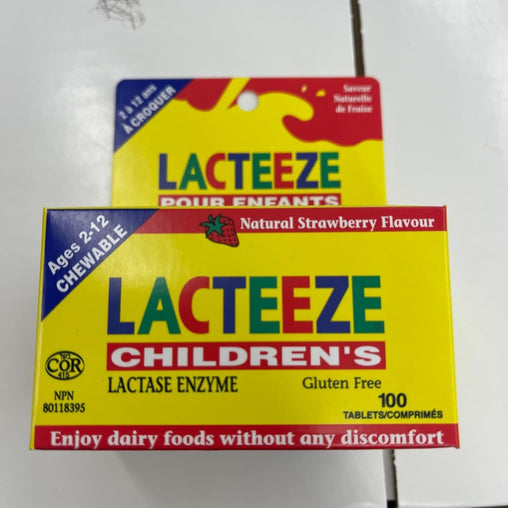 Lacteeze for Children Lactase Enzyme – 100 Tablets