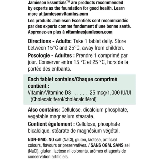 Jamieson D 1000IU Vitamin D – 240 Tablets