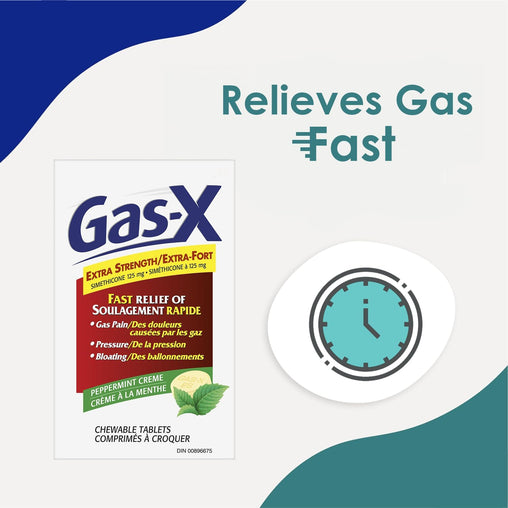 Gas-X Extra Strength Chewable Tablets Peppermint Creme, 125 mg - 18 Tablets