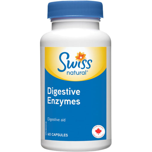 Swiss Natural Digestive 500 mg Enzymes, 60 Capsules