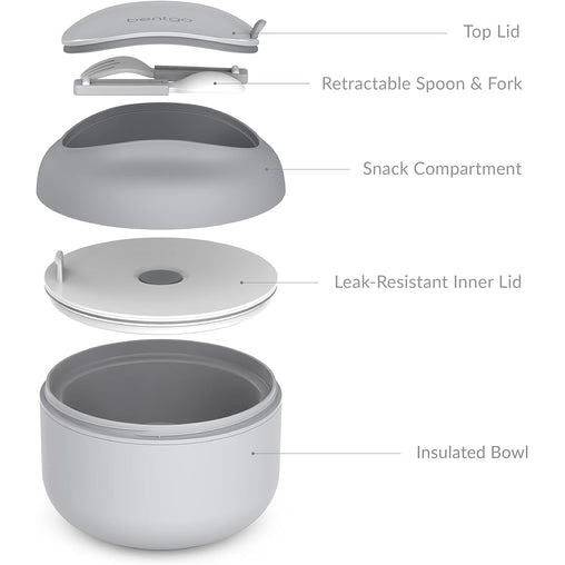 Bentgo Bowl - Gray - Insulated Lunch Container (21.2 oz)