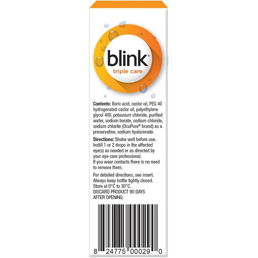 Blink Triple Care Eye Drops, 10 mL