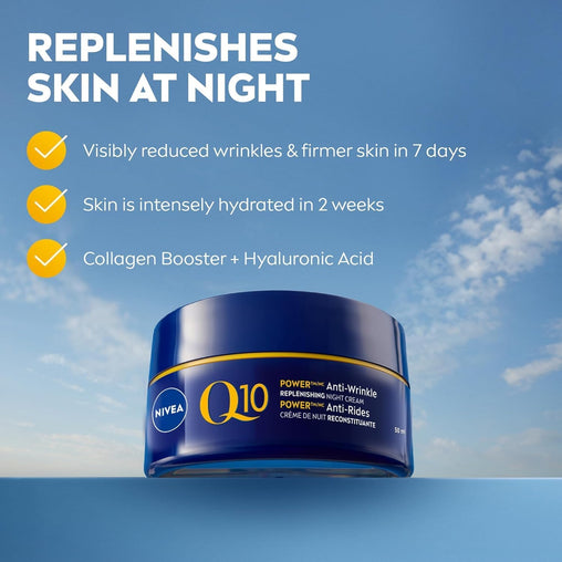 NIVEA Q10 Anti-Wrinkle Moisture Replenishment Night Cream - 50 ml