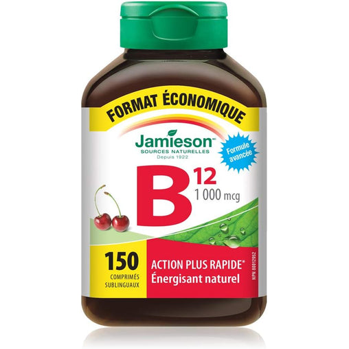 Jamieson Vitamin B12 1000 mcg Fast-Dissolving Sublingual Tablets – 150 Tablets