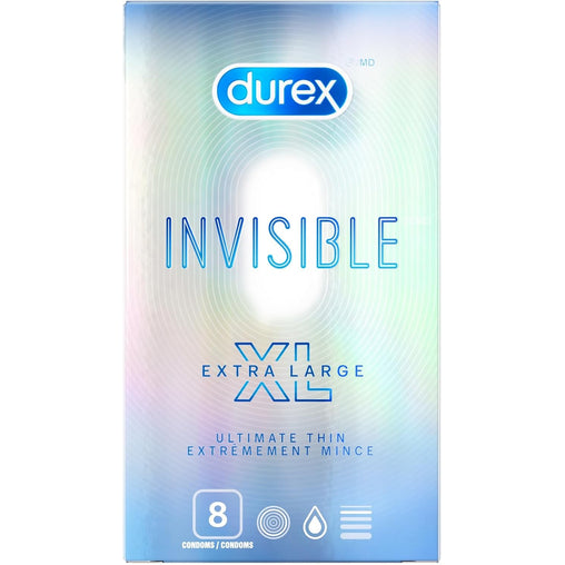 Durex Invisible XL Condoms, 8 Count