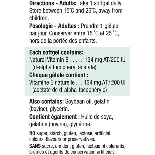Jamieson Vitamin E 200IU – 100 Softgels