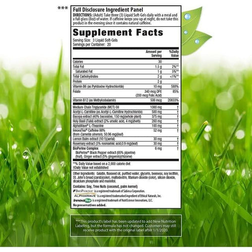 Irwin Naturals Brian Awake, 60 Liquid Softgels